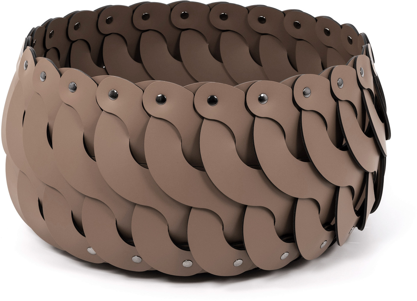 Маленькая корзина Alicante - Ø 45XH25 см / регенерированная кожа_темно-серый