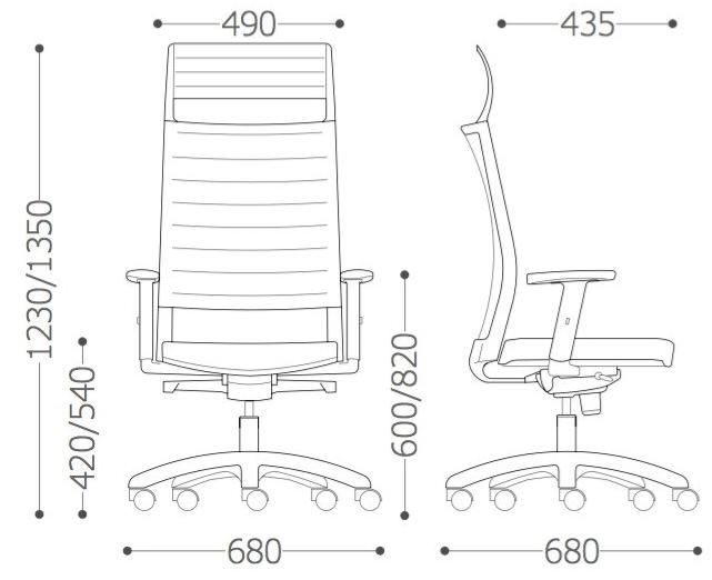 VAGHI Откидывающееся офисное кресло из ткани с подголовником Expo light Iqpk/ixsk - Вид №4