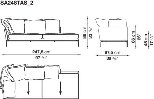 Угловой диван из ткани B&B Italia Атолл ARCH-00091854 - Вид №38