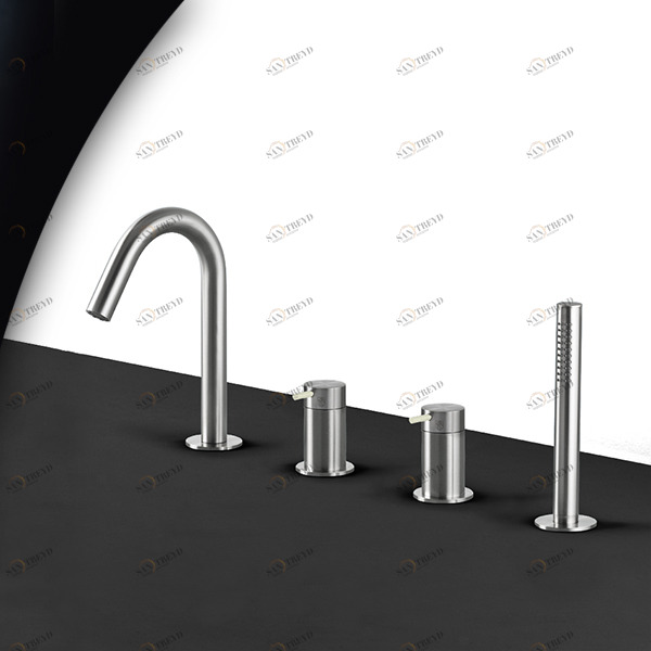 Смеситель для ванны матовая сталь с серой ручкой Toki Radomonte TKI16SCIL29