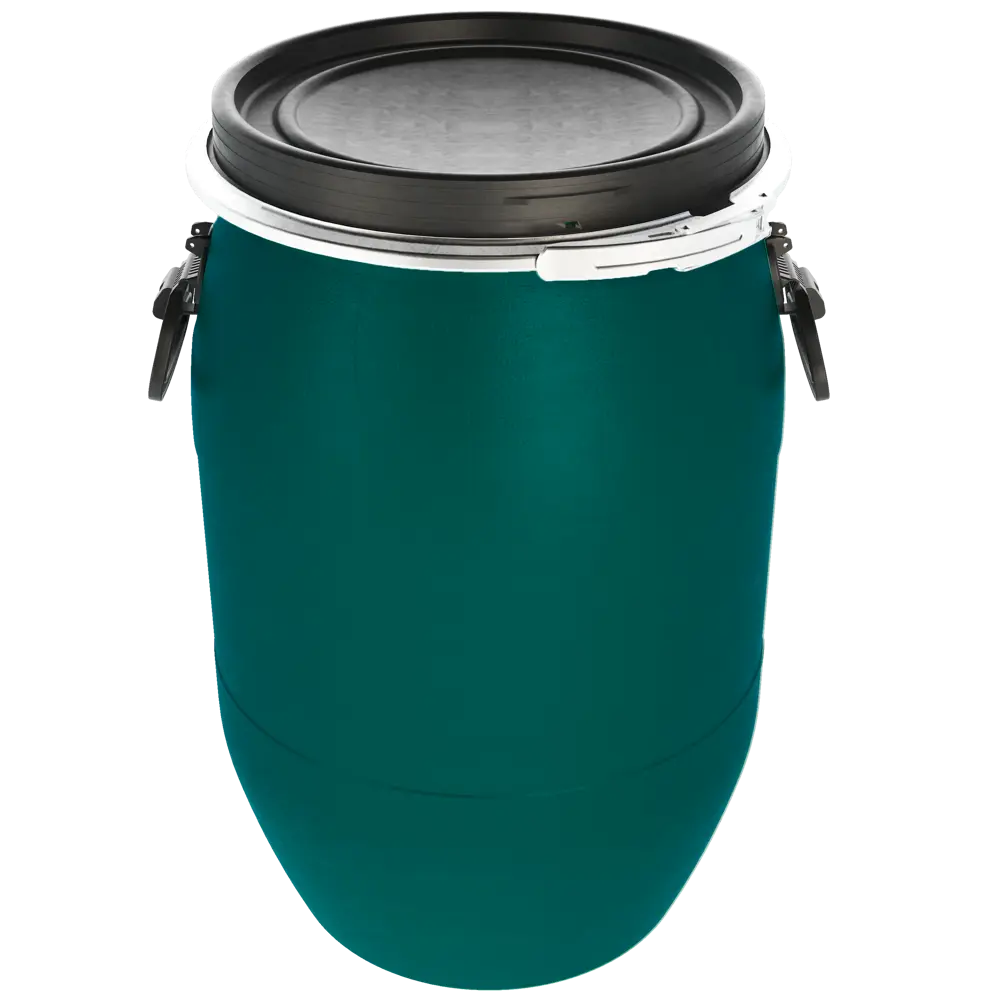 Пластиковая бочка BEGINIA 65 л зеленая с крышкой 89403518 STLM-1577001 - Вид №1