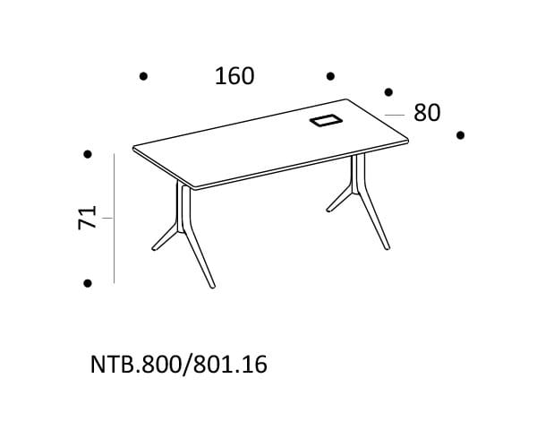 Прямоугольный рабочий стол с регулируемой высотой ICF NoTable ARCH-00074501 - Вид №3