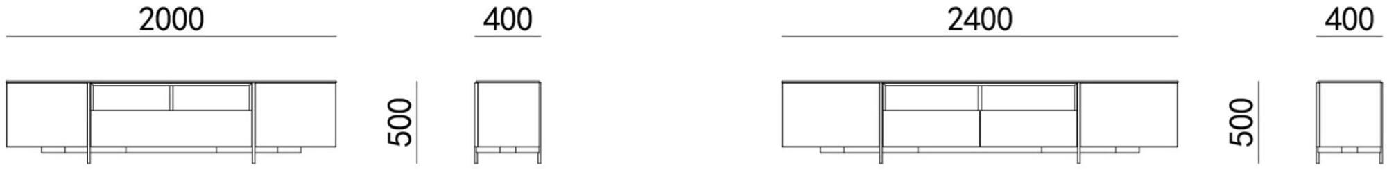 HC28 Cosmo Низкая деревянная тумба под ТВ с ящиками Lonja 52c001 - Вид №1