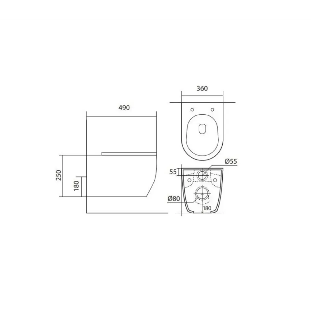 Комплект инсталляции AM.PM Tech с унитазом безободковым Aquatek Европа клавиша AM.PM Tech L серебристая STLM-2036114 - Вид №12