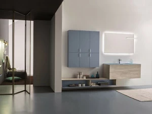 ARBLU Тумба под умывальник подвесная со шкафом Dress