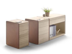 Модульный деревянный офисный комод с замком