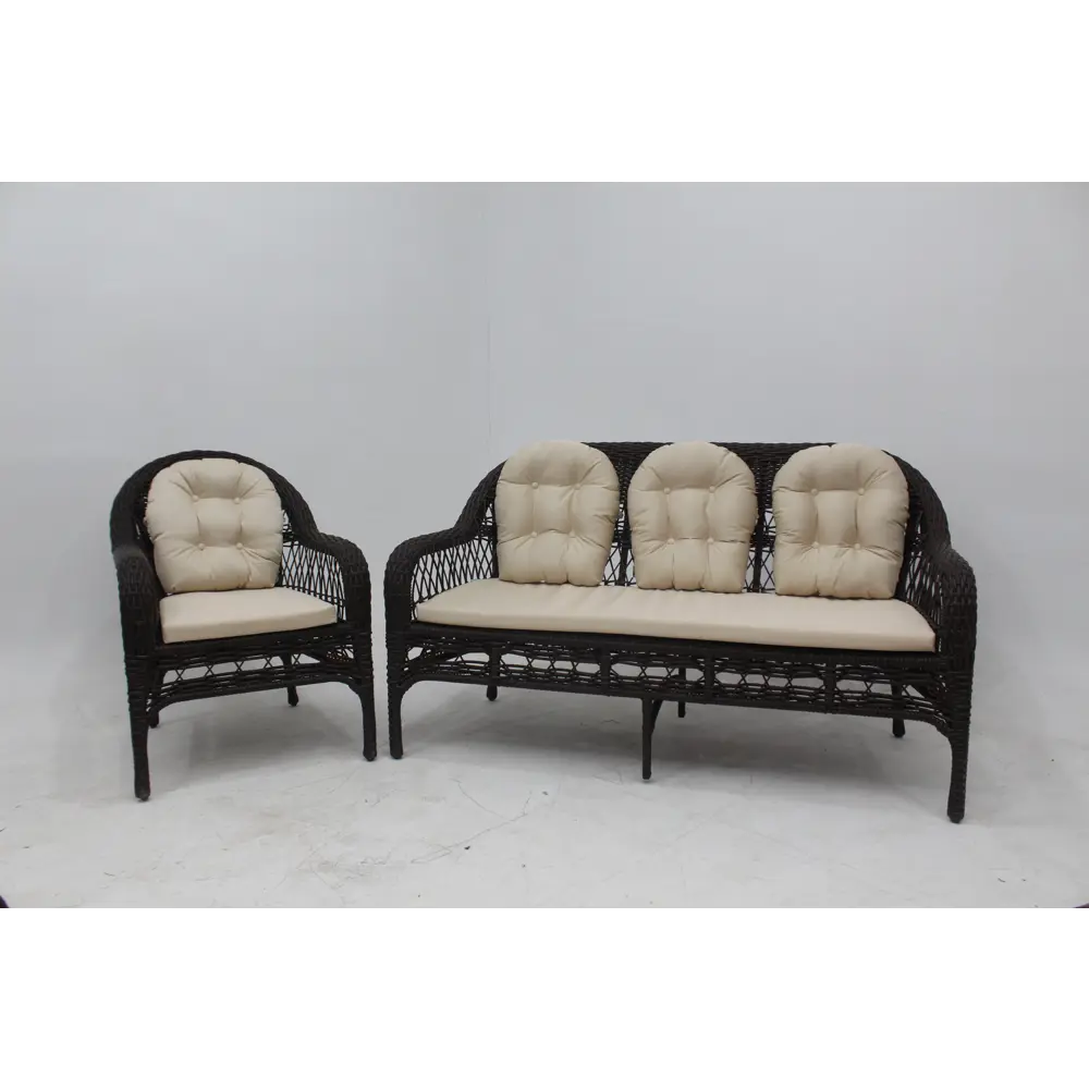 Садовое кресло с подушкой Viktoria65x65x120 см искусственный ротанг коричневый Santreyd STLM-2095553 - Вид №6