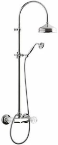 Rubinetteria Giulini Настенная душевая стойка с душевой лейкой Odessa crystal F3907wc-s/s