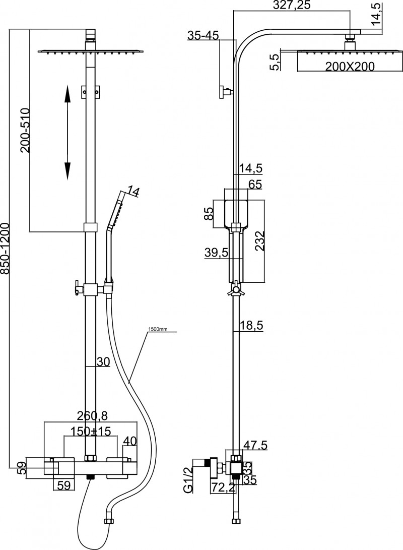 CUBTE401CL2 Душевая стойка Shower Elements Martí 1921 Marti 1921  - Вид №24
