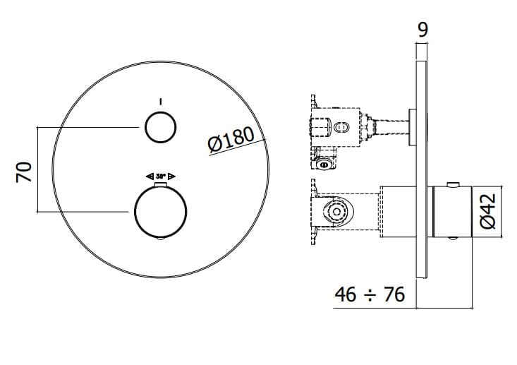 Термостатический смеситель для душа с 2 отверстиями RUBINETTERIA PAFFONI Compact Box ARCH-00085418 - Вид №1