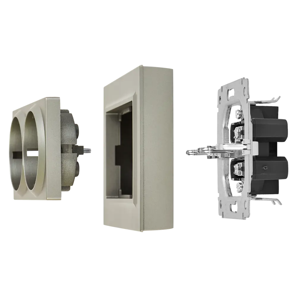 IEK Brite: Двойная розетка скрытого монтажа в стальном исполнении 87761622 STLM-1107911 - Вид №6