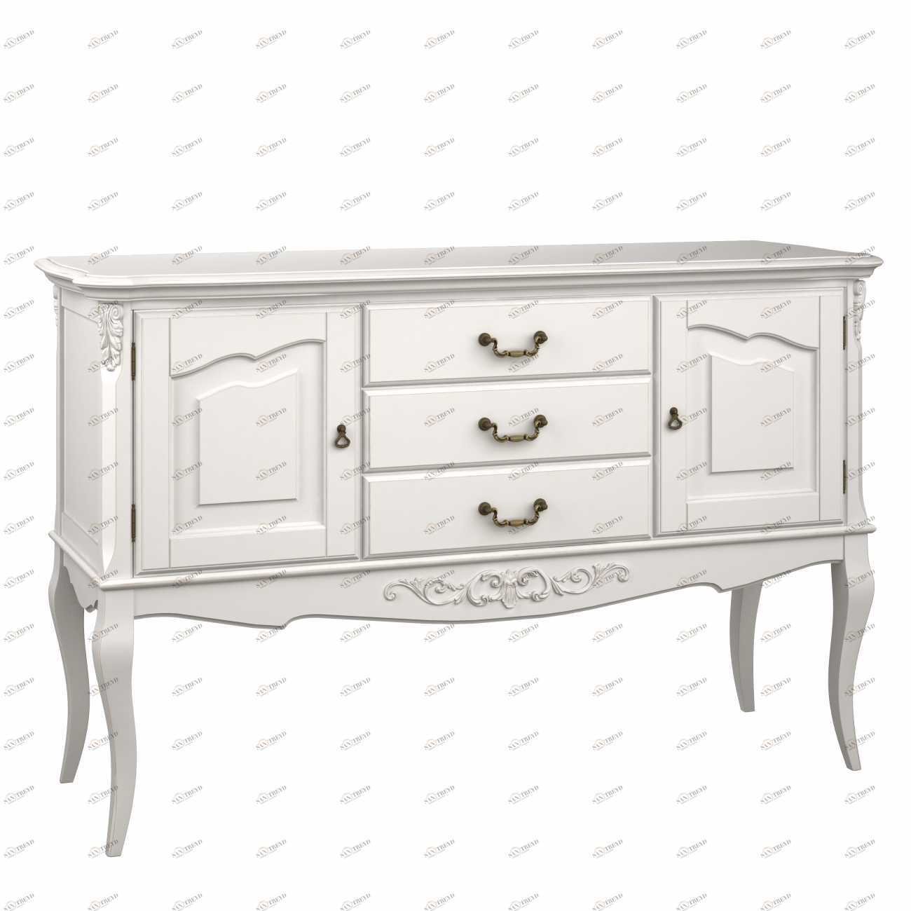 Консоль с ящиками и дверцами состаренная слоновая кость Aletan-Provence АЛЕТАН ALETAN - PROVENCE, ПОД СТАРИНУ 177800 Белый 