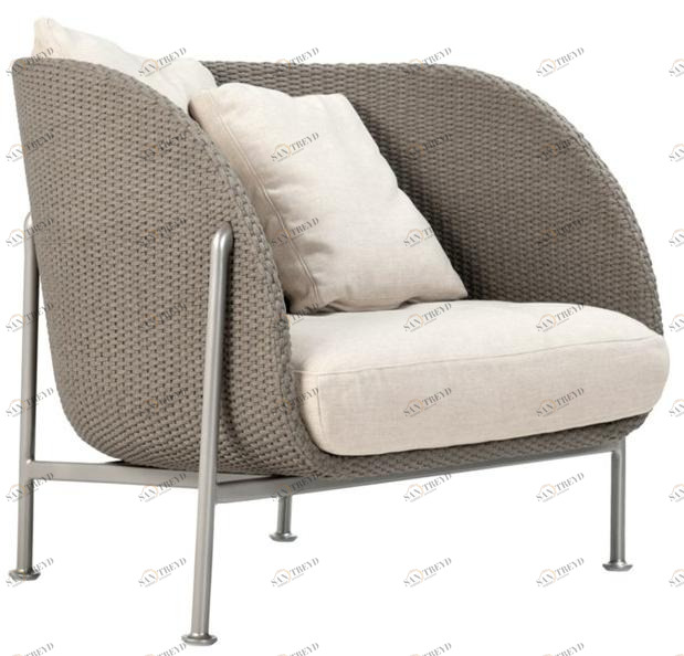 JANUS et Cie Клубное кресло на веревке с подлокотниками Gina sun-id-1486565