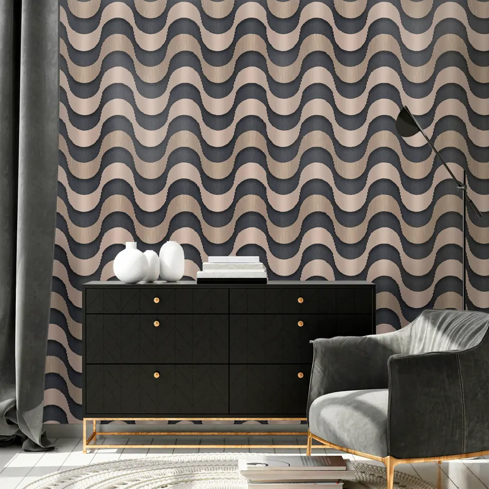 ОБОИ 1,06Х10М ФЛИЗ FLOW ЧЕР OR8022-22 ORNAMY STLM-2165721 - Вид №2