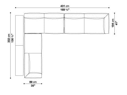 Угловой диван из ткани B&B Italia Michel ARCH-00050009 - Вид №4