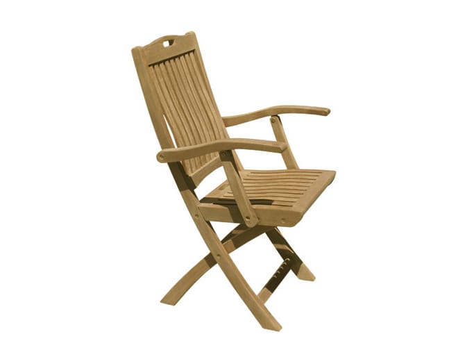 Складной ТИК садовый стул с подлокотниками Il Giardino di Legno ARCH-00013963