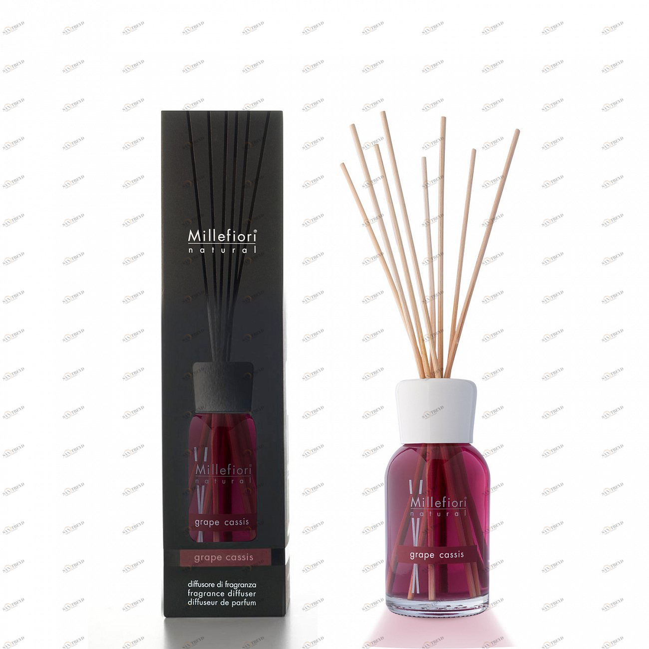 Диффузор с палочками 500мл "Виноградная гроздь" Grape Cassis MILLEFIORI MILANO ВИНОГРАД 267394 Красный 