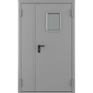 Дверь техническая остекленная 1250x2050 мм правая цвет светло-серый RAL7035