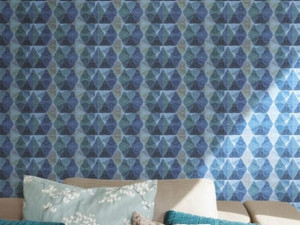 Геометрические обои из растительных волокон