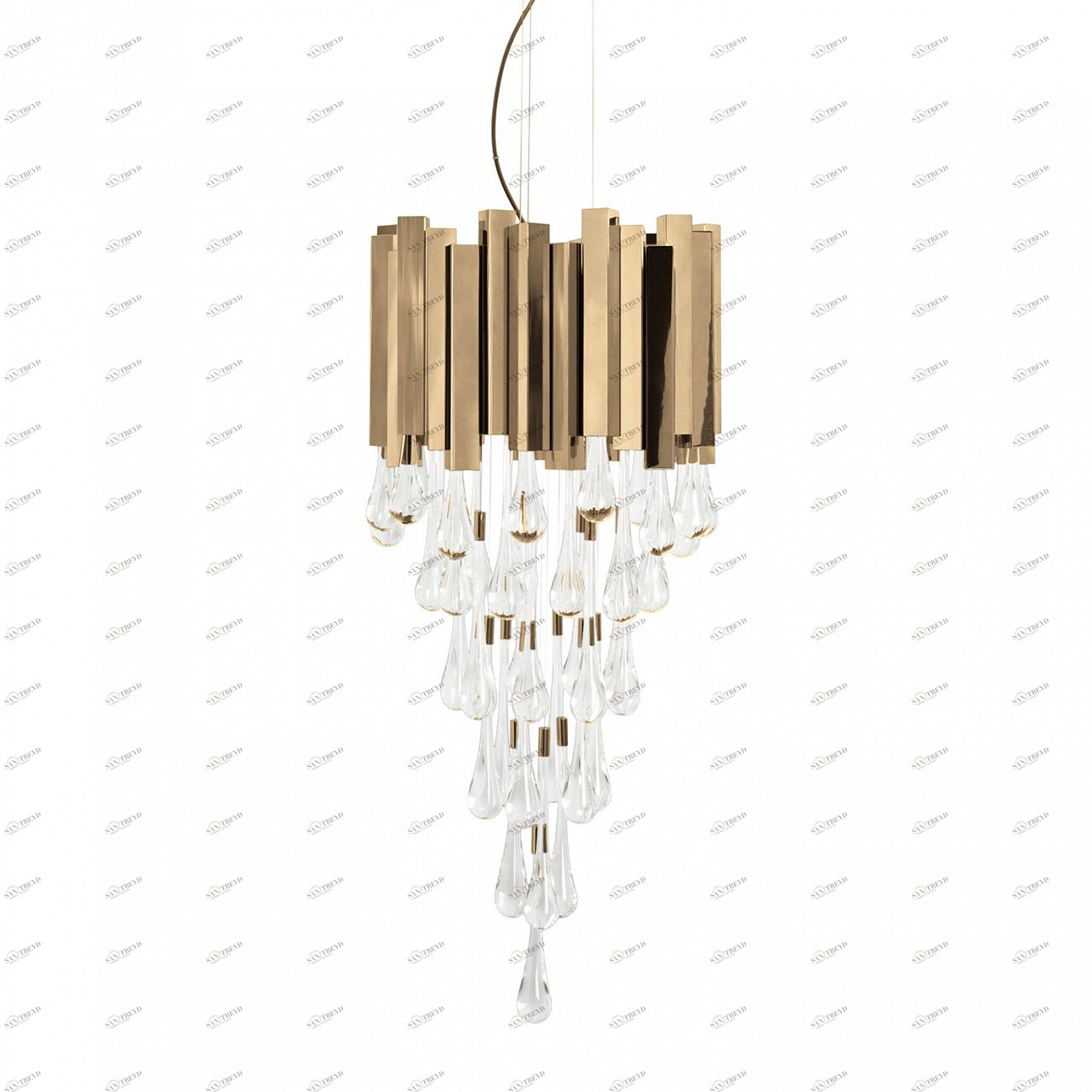 Люстра стеклянная 90х36 см золотая Trump KM0988P-8 DELIGHT COLLECTION ДИЗАЙНЕРСКИЕ 00-3883094 Золото;прозрачный 
