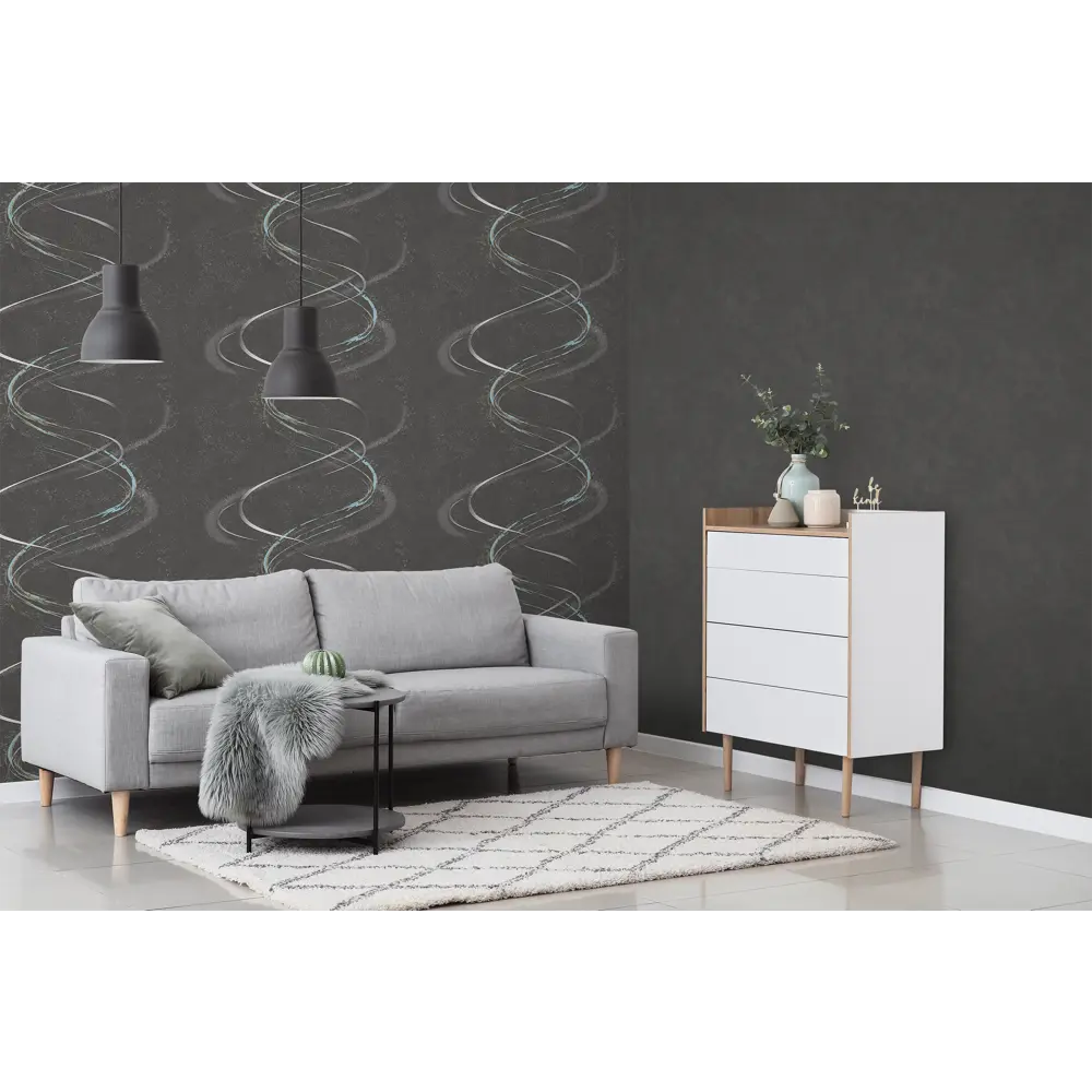 Обои флизелиновые Ateliero Tornado черные 1.06 м At589249 STLM-2027972 - Вид №5