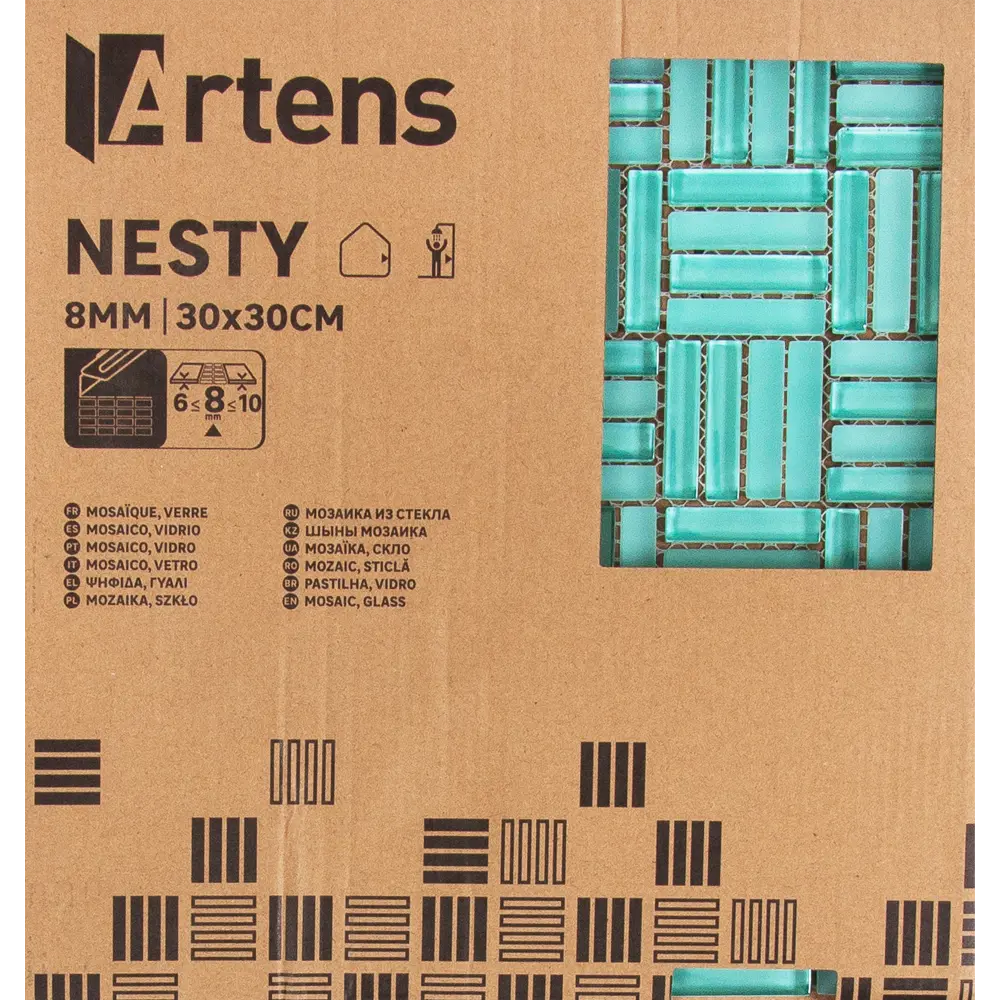 Мозаика стеклянная Artens Nesty 30x30 см цвет бирюзовый 82662011 STLM-2024965 - Вид №9