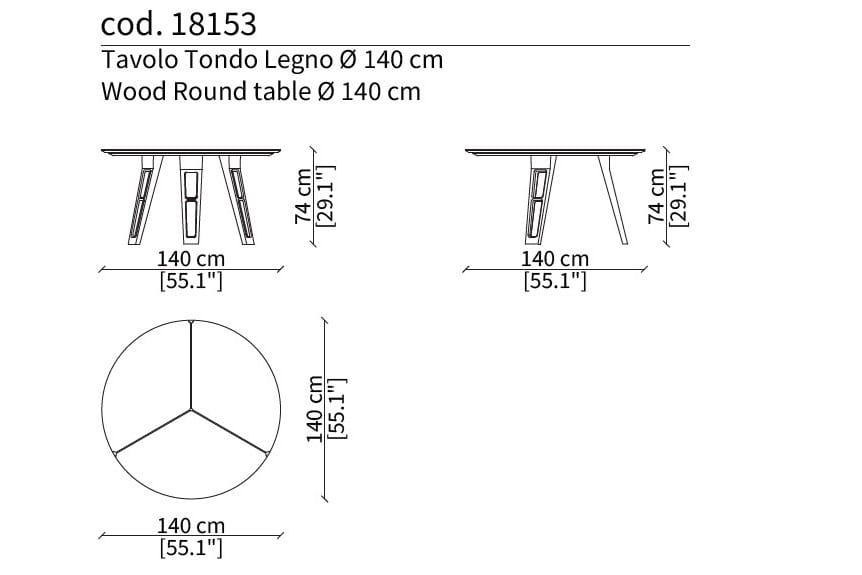 Круглый стол из дерева и стекла Frigerio AXEL ARCH-00047577 - Вид №2