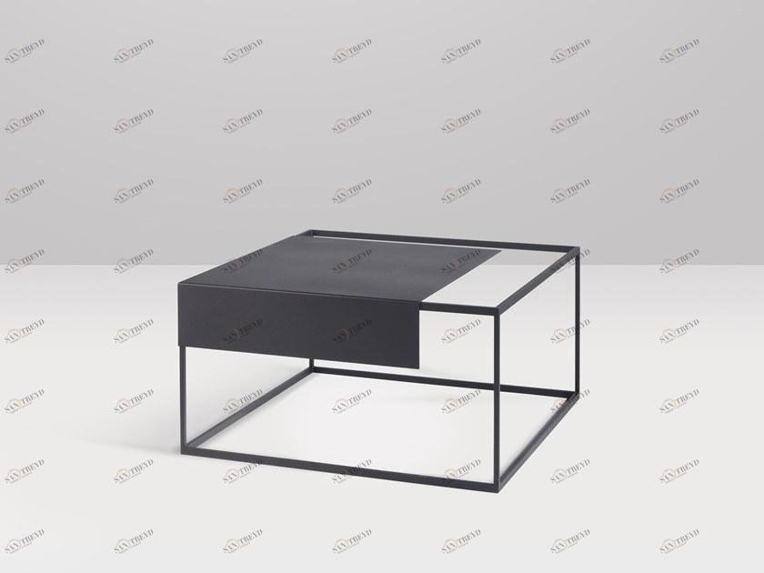 Recor Home Низкий квадратный металлический журнальный столик  C081 