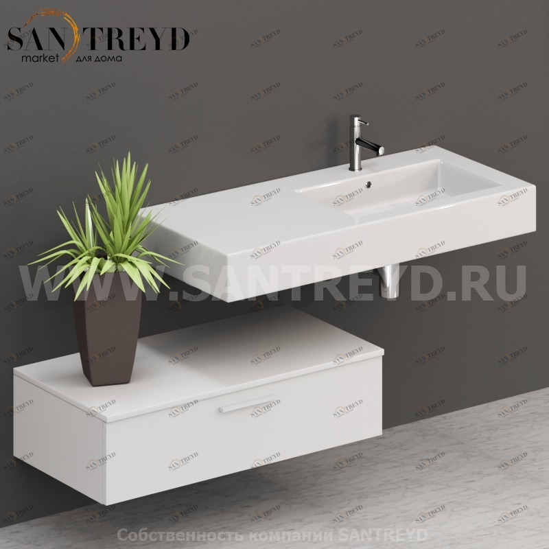 T10052BO2 Столешницы для использования в сочетании с тумбами и открытыми тумбами 100 см белая Globo ARREDO WOOD Италия Ceramica Globo