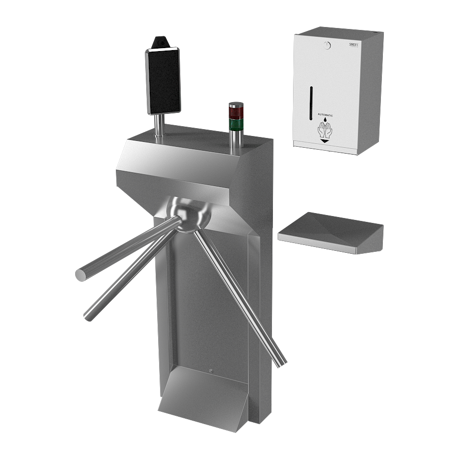 38041 Турникет с подставкой, термо-визуальной камерой и дозатором дезинфекции SLZN 59E, 230 В/ 50Гц SANELA 