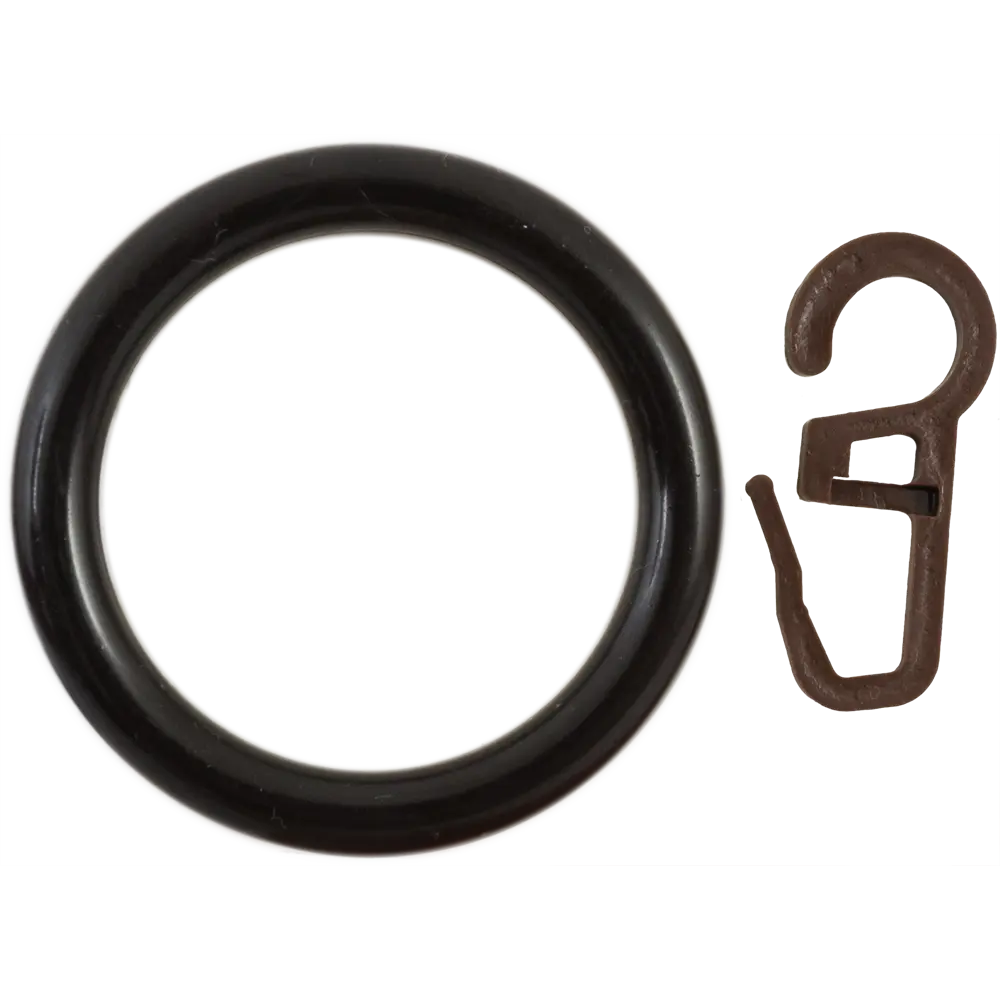 Кольцо с крючком Русские Карнизы пластик цвет дуб венге 2.8 см 4 шт STLM-2113472