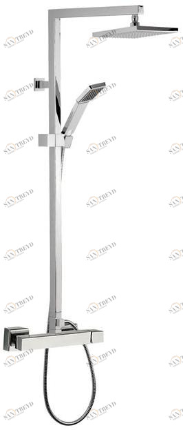 Remer Rubinetterie Душевой набор со скользящей штангой, ручной душ, душевая лейка Qubika Q37