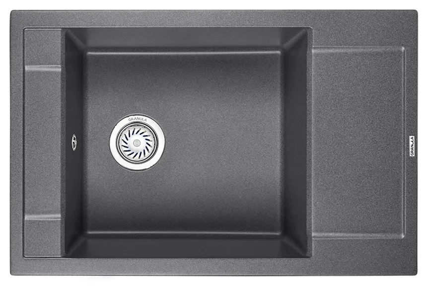 7806, ГРАФИТ (ЧЁРНО-СЕРЫЙ), кухонная мойка, кварц GRANULA 7806-ST185 - Вид №1