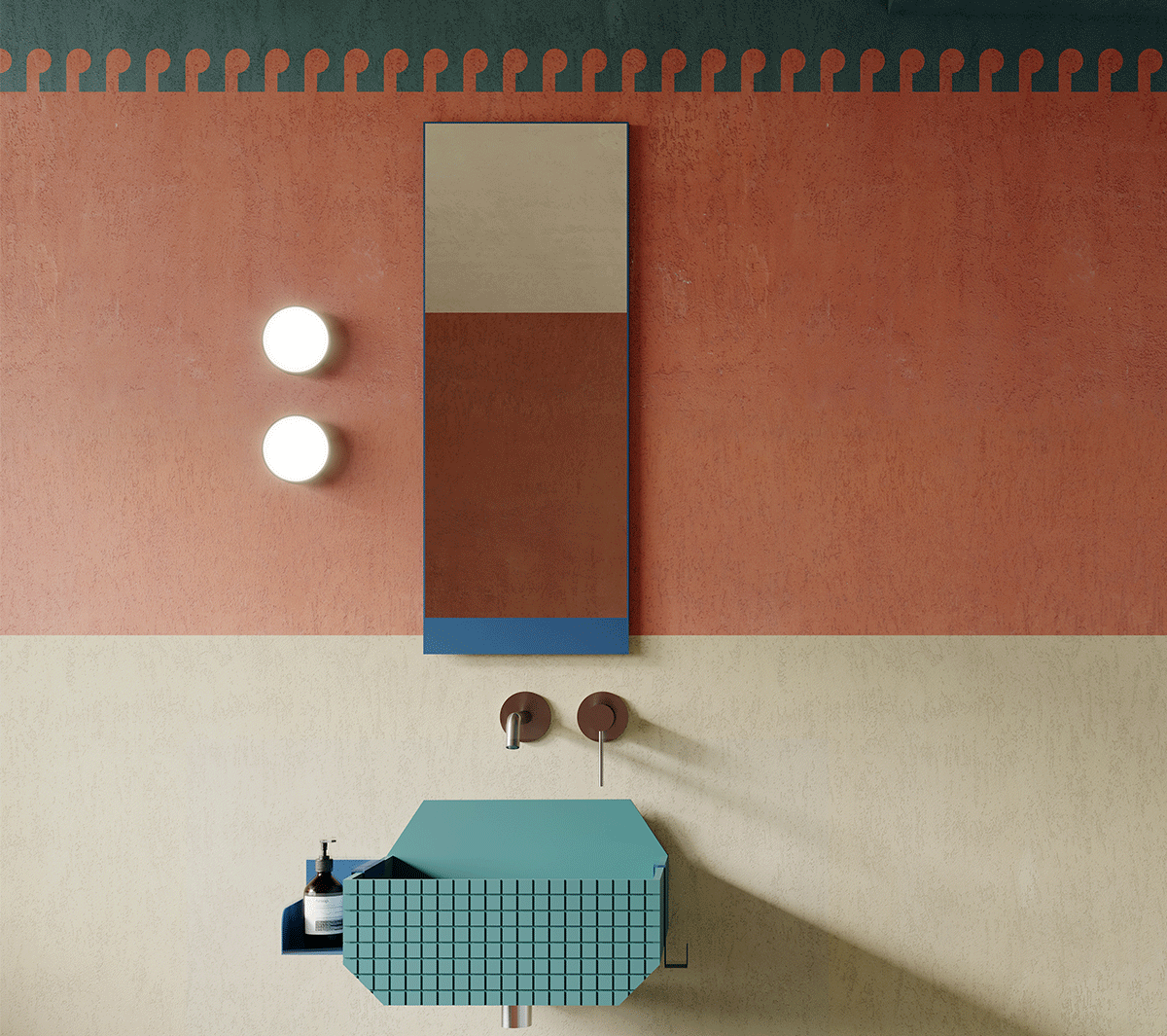 com_EXLAVFRIEZE1L/3030 Подвесная раковина настенная прямоугольная Ex.T Frieze - Вид №1