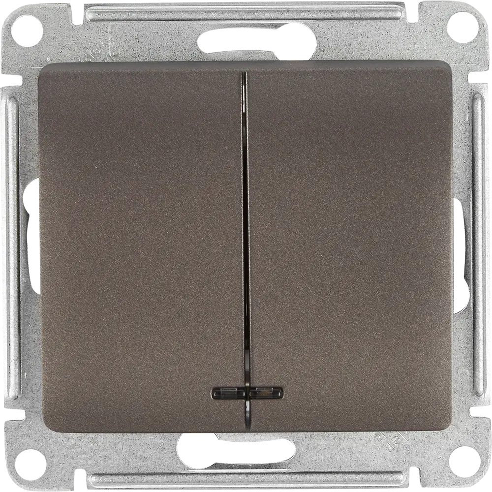 Двуклавишный выключатель Schneider Electric Glossa с подсветкой графит 84730748 STLM-0054186