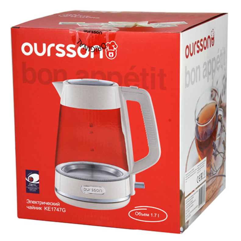 9081580 Электрочайник Oursson KE1747G/IV бежевый STDN-0136653 - Вид №7