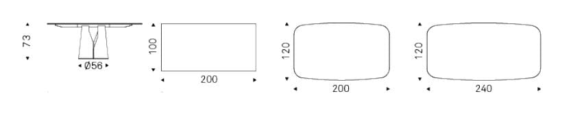 Стальной и стеклянный стол Cattelan italia GIANO CRYSTALART ARCH-00027109 - Вид №2