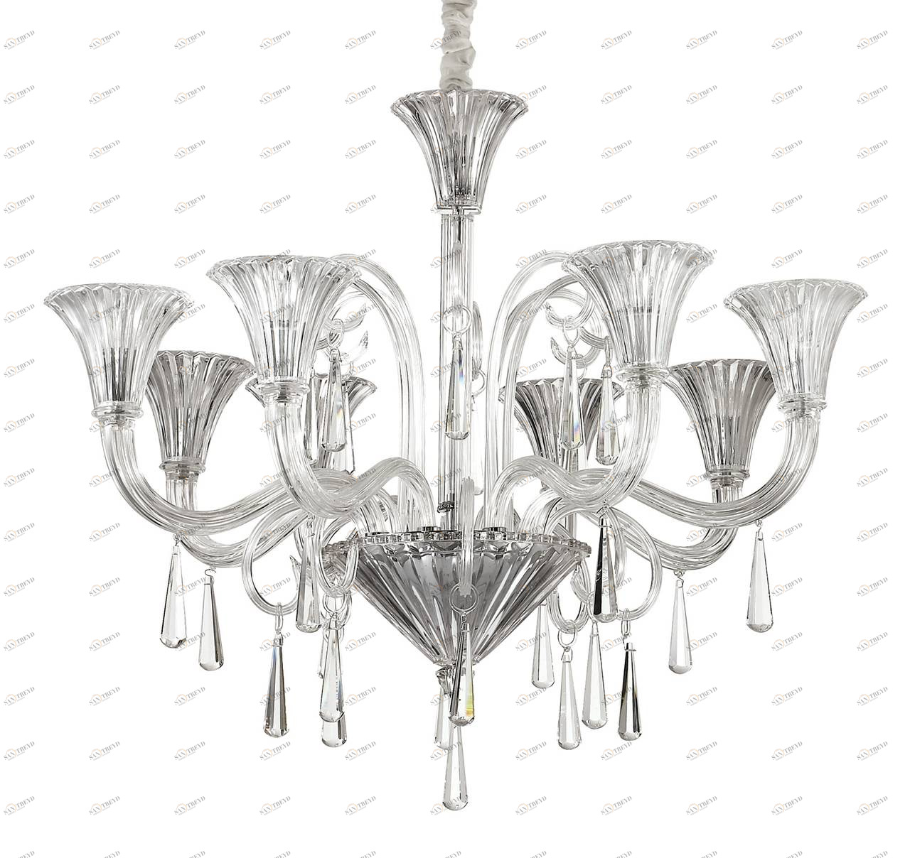 Подвесная люстра Ideal Lux Santa SP8 Transparente IDEAL LUX ДИЗАЙНЕРСКИЕ, SANTA TRANSPARENTE 057425 Прозрачный 