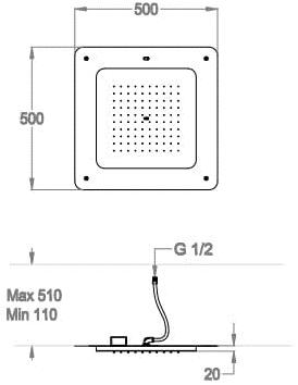 Fir Italia Встроенная душевая лейка с хромотерапией My wellness 8572385 - Вид №1