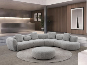 Круглый пуф из ткани