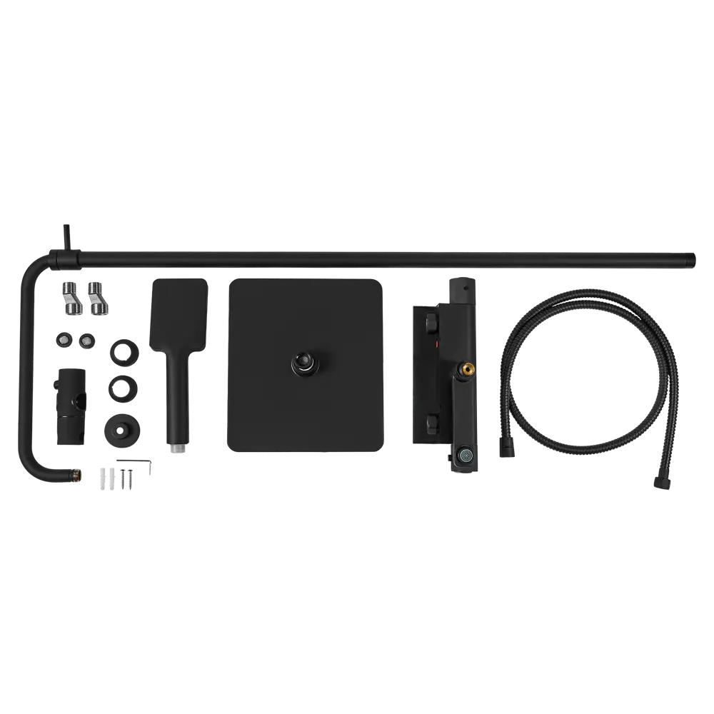 Душевая система KONSENSA Теано с термостатом 3 режима цвет черный матовый STLM-2154615 - Вид №6