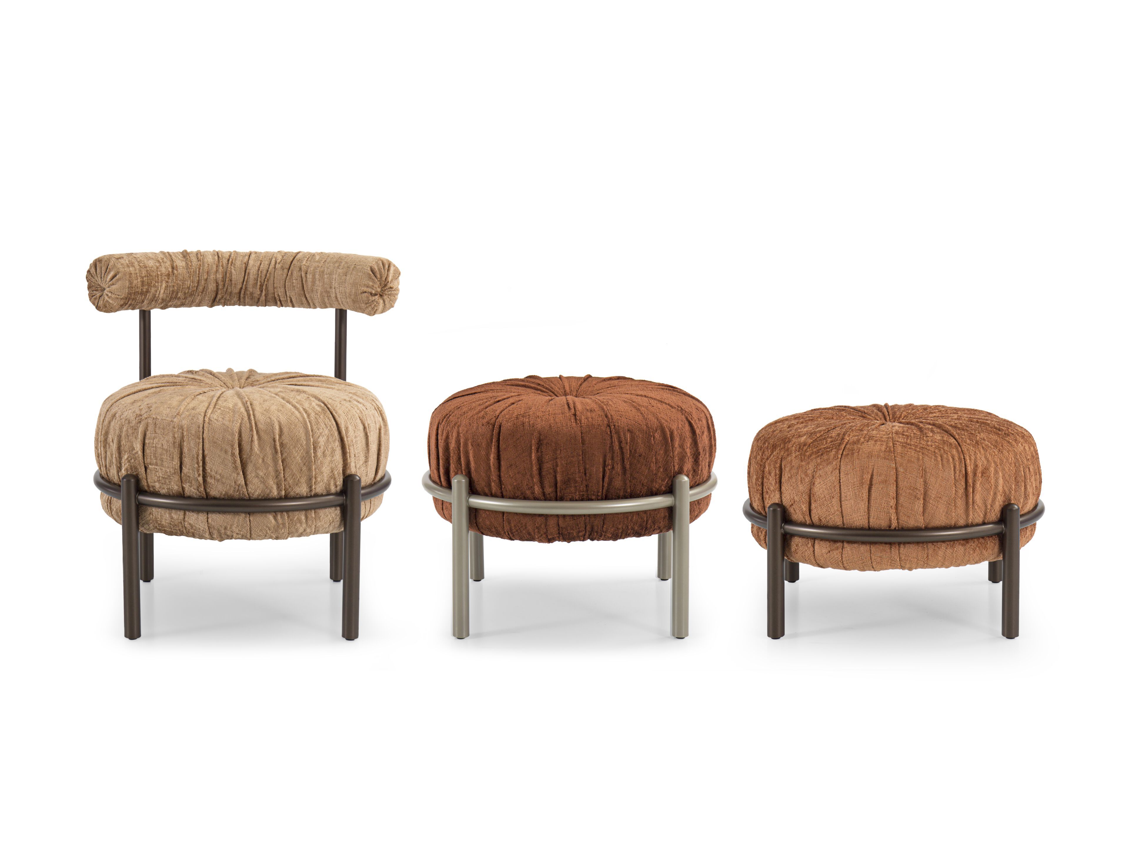 Круглый пуф из ткани Borzalino Bonbon ARCH-00120897 - Вид №5