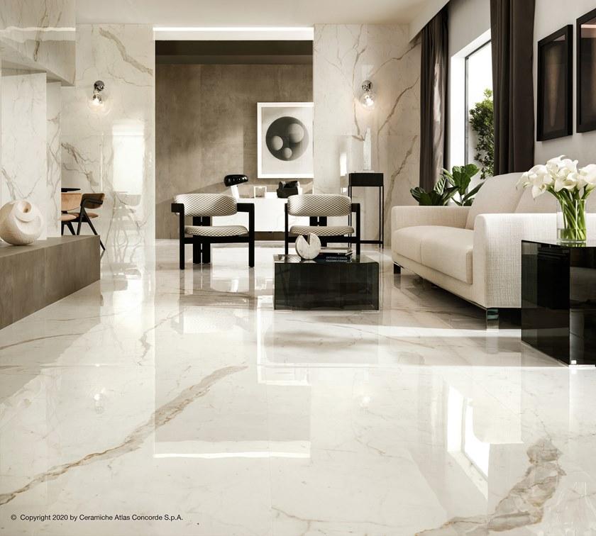 Atlas Concorde Белая плитка для стен с эффектом мрамора Marvel shine sun-id-1375735 - Вид №4