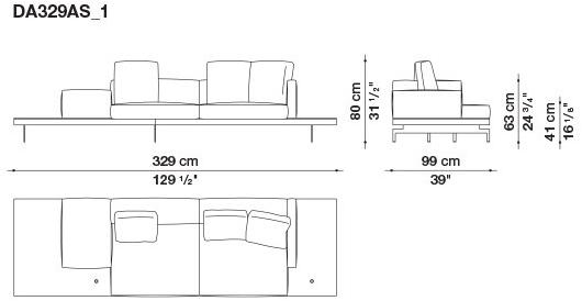 B&B Italia 3-х местный тканевый диван Dock sun-id-1376507 - Вид №172