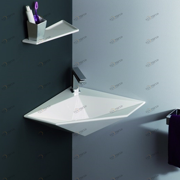 34KR Подвесная раковина настенная овальная Olympia Ceramica Crystal белая