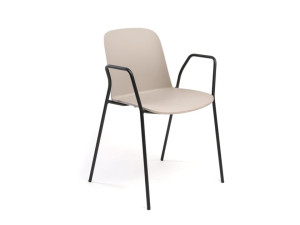 Стул на 4 ножки из окрашенного металла с подлокотниками