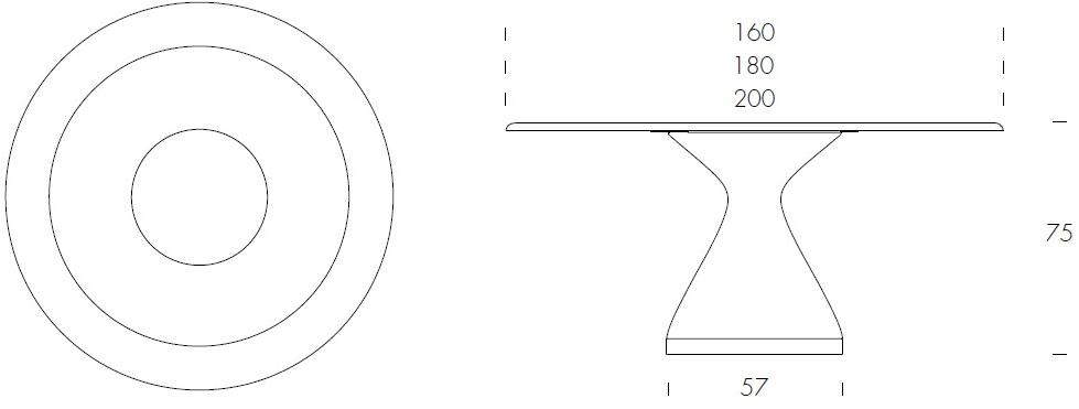 Tonin Casa Круглый керамический стол  T8095  - Вид №2