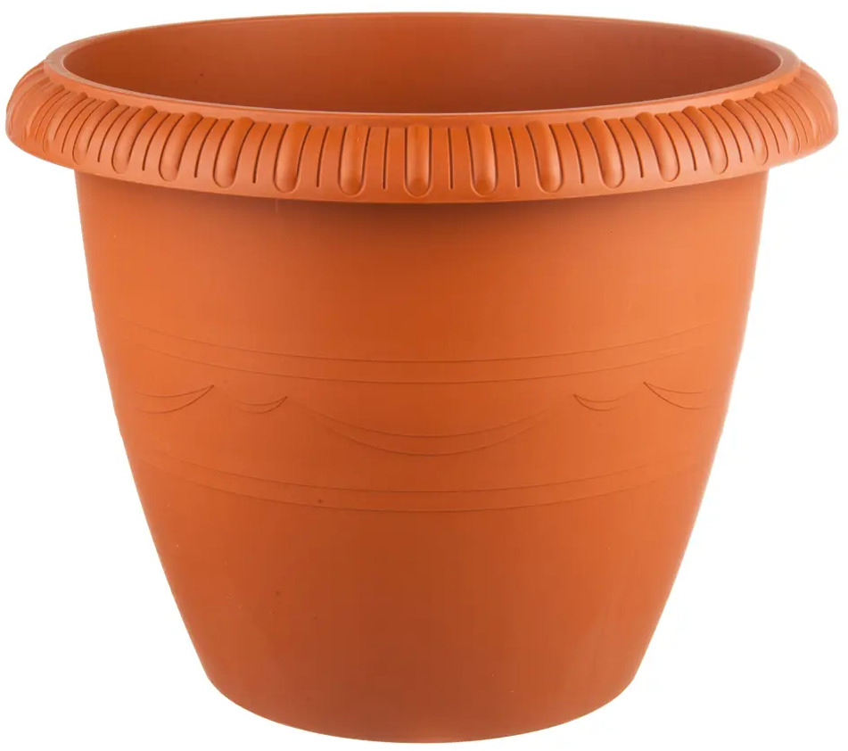 ТЕК.А.ТЕК Горшок цветочный терракотовый с дренажем и колесиками 11953560