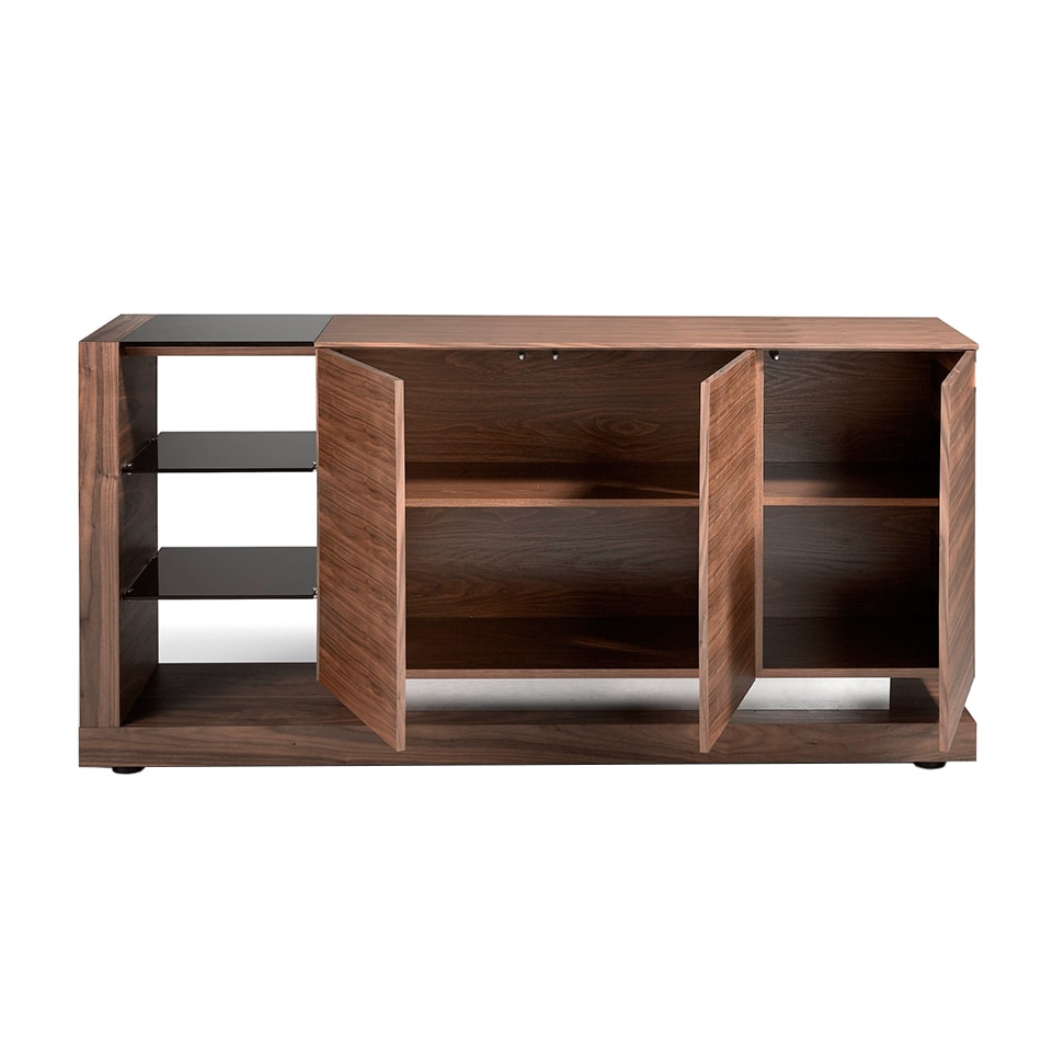 098830 Сервант MK1317A ореховый с черным стеклом Angel Cerda  - Вид №4