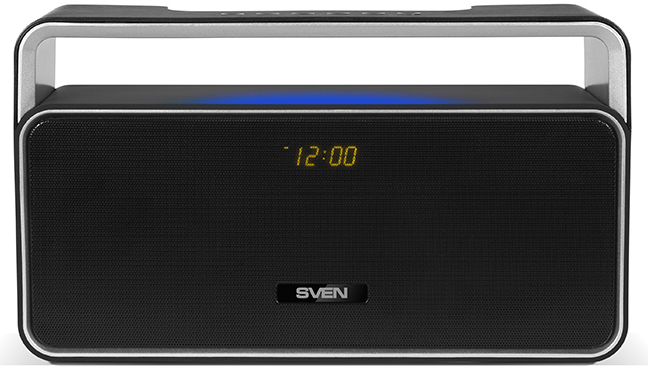 SV-015893 ps-185, черный, акустическая система 2.0, мощность 2x5 вт (rms), bluetooth, fm, usb, microsd, led-дисплей, часы, будильник, ручка для переноски, встроенный аккумулятор) Sven Santreyd 